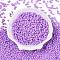 Baking Paint Glass Seed Beads, 2-Hole, Oval, Medium Orchid, 5~6x2.5~3.5x3mm, hole: 0.7~0.9mm, about 7500pcs/pound