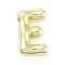 Rack Plating Brass Pendants, Long-Lasting Plated, Real 18K Gold Plated, Letter E, 21x13x5mm, hole: 3.5x2mm