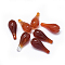 Natural Carnelian Pendants, Flower, 22~24x10~11mm, Hole: 0.8mm