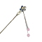 Alloy Enamel Hair Sticks, Hair Accessories for Women Girls, with Moonstone Beads, Butterfly, Pale Turquoise, No Size