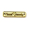 Alloy Connector Charms, Rectangle with Word Handmade, Antique Golden, 25.5x6x1.5mm, Hole: 1.4mm