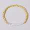 Colorful Birthstone Faceted Bicone & Brass Beaded Stretch Bracelets for Women, Clear, 6-7/8 inch(17.5cm)