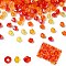 Transparent Acrylic Beads, Bicone, Orange Red, 4x4mm, Hole: 1~1.5mm, 100pcs/style