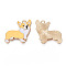 Alloy Enamel Pendants, Cadmium Free & Lead Free, Light Gold, Welsh Corgi, Lemon Chiffon, 23x24.5x1mm, Hole: 1.6mm