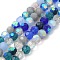 Electroplate Glass Beads Strands, Faceted(32 Facets), Half AB Color Plated, Round, Royal Blue, 6x5mm, Hole: 1.4mm, about 100pcs/strand, 20.87''(53cm)