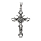 304 Stainless Steel Pendants,  Crucifix Cross Charm, Easter, Antique Silver, 52x32x3.5mm, Hole: 9.5x4.5mm