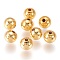 Brass Beads, Long-Lasting Plated, Round, Golden, 6mm, Hole: 1.4mm