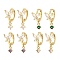 Butterfly Real 18K Gold Plated Brass Dangle Hoop Earrings, with Clear Cubic Zirconia, Long-Lasting Plated, Lead Free & Cadmium Free, Mixed Color, 18x7.5mm