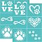 Self-Adhesive Silk Screen Printing Stencil, for Painting on Wood, DIY Decoration T-Shirt Fabric, Turquoise, Paw Print, 195x140mm