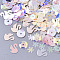 Ornament Accessories, PVC Plastic Paillette/Sequins Beads, Snowflake & Swan & Flat Round, Beige, 5~8x4.5~8x0.4mm, Hole: 1.2mm