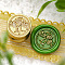 Golden Tone Round Wax Seal Brass Stamp Heads, for Wax Seal Stamp, Mini Plant Series, Mushroom, 15x15mm, Hole: 7mm