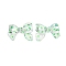 Transparent Printed Acrylic Beads, Bowknot, Lime, 24x32.5x7mm, Hole: 1.5mm