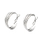 Tarnish Resistant 202 Stainless Steel Hoop Earrings, with 304 Stainless Steel Pins, Stainless Steel Color, 32x9.5mm