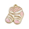 Alloy Enamel Pendants, Golden, Sock, 21x19x3mm, Hole: 2mm