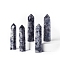 Tower Natural Glaucophane Home Display Decoration, Healing Stone Wands, for Reiki Chakra Meditation Therapy Decors, Hexagonal Prism, 50~60mm