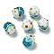 Handmade Lampwork Bumpy Beads, Ice Cream Cake, Dark Turquoise, 12~13x10.5~13x10.5~13mm, Hole: 1.2~1.6mm