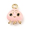 Marine Animal Alloy Enamel Charms Golden, Octopus, 14x11x5.5mm, Hole: 1.6mm