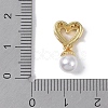 Rack Plating Brass Micro Pave CLear Cubic Zirconia Pendants KK-E110-01G-3