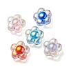 UV Plating Rainbow Iridescent Transparent Acrylic Beads OACR-C007-11-2