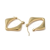 Rhombus 201 Stainless Steel Half Hoop Earrings for Women EJEW-G385-17G-2