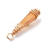 Electroplated Raw Rough Natural Quartz Crystal Copper Wire Wrapped Pendants PALLOY-JF02413-01-4