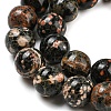 Natural Red Snowflake Obsidian Round Beads Strands G-P503-10MM-06-4
