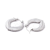 Non-Tarnish 304 Stainless Steel Double Leaf Wrap Hoop Earrings for Women EJEW-G293-23P-2