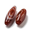 Natural Red Striped Agate/Banded Agate Beads Strands G-NH009-01-2