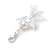 Angel Glass & Glass Pearl Pendant Decorations HJEW-JM01941-4