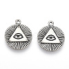 Tibetan Style Eye Alloy Pendant Rhinestone Settings PALLOY-T075-200AS-2