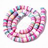 Handmade Polymer Clay Beads Strands CLAY-R089-6mm-140-3