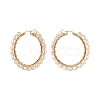 Natural Pearl Beads Brass Hoop Earrings EJEW-JE04565-03-1