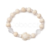 Synthetic Turquoise & Wood & Glass Beaded Stretch Bracelets for Boys Girls BJEW-JB11127-01-1