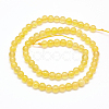 Natural Honey Calcite Round Beads Strands X-G-N0081-6mm-12-3