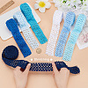 BENECREAT 14M 7 Style Blue Series Elastic Crochet Headband Ribbon OCOR-BC0005-36-3