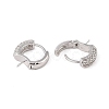 925 Sterling Silver with  Micro Pave Cubic Zirconia Hoop Earrings Findings STER-B004-16P-2