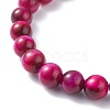 8.5mm Round Dyed Natural Tiger Eye Beads Stretch Bracelet for Girl Women BJEW-JB07152-04-4