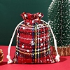 Christmas Themed Burlap Drawstring Bags XMAS-PW0001-236E-1