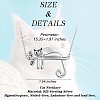 Rhodium Plated 925 Sterling Silver Cat On Branch Pendant Necklace for Women JN1046A-3