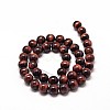 Natural Red Tiger Eye Round Bead Strands G-P072-52-8mm-2