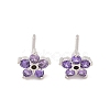 Brass Micro Pave Cubic Zirconia Stud Earrings for Women EJEW-U015-10P-1