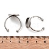 Tarnish Resistant 304 Stainless Steel Open Cuff Ring Components STAS-B072-09A-P-3