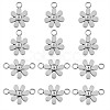 12Pcs 430 Stainless Steel Small Flower Connector Charms & Pendants JX240A-1