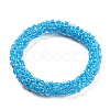 Crochet Glass Beads Braided Stretch Bracelet BJEW-K232-01A-1