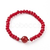 Faceted Glass Beads Stretch Bracelets BJEW-JB05887-2