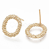 Brass Stud Earrings X-KK-S348-366-2