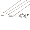 Non-Tarnish Letter V 304 Stainless Steel Pendant Necklaces & Bracelets & Stud Earrings Sets for Women SJEW-C004-04P-2