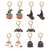Halloween Theme Alloy Enamel Hoop Earrings for Women EJEW-JE05227-1