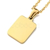 Ion Plating(IP) Rectangle with Initial Letter 304 Stainless Steel Pendant Necklace NJEW-R265-04G-V-2