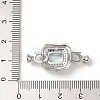 Brass Flod Over Micro Pave Clear Cubic Zirconia Clasps KK-L208-65P-3
